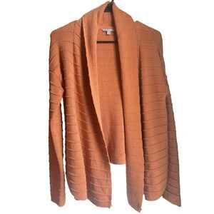 Women's small orange warm Cardigan Wool‎ Alpaca Blend Draped Open Royal Robbins
